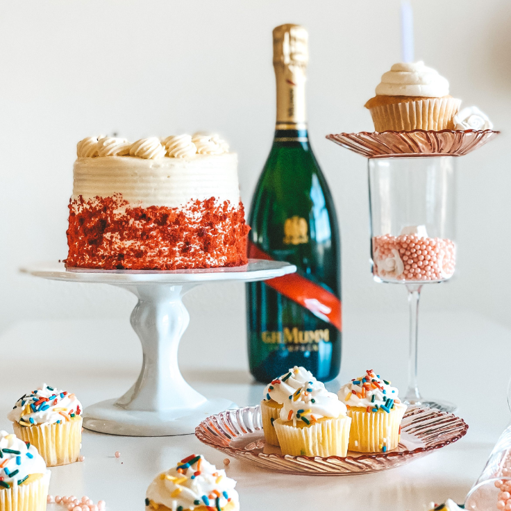 Cake and Wine Setup